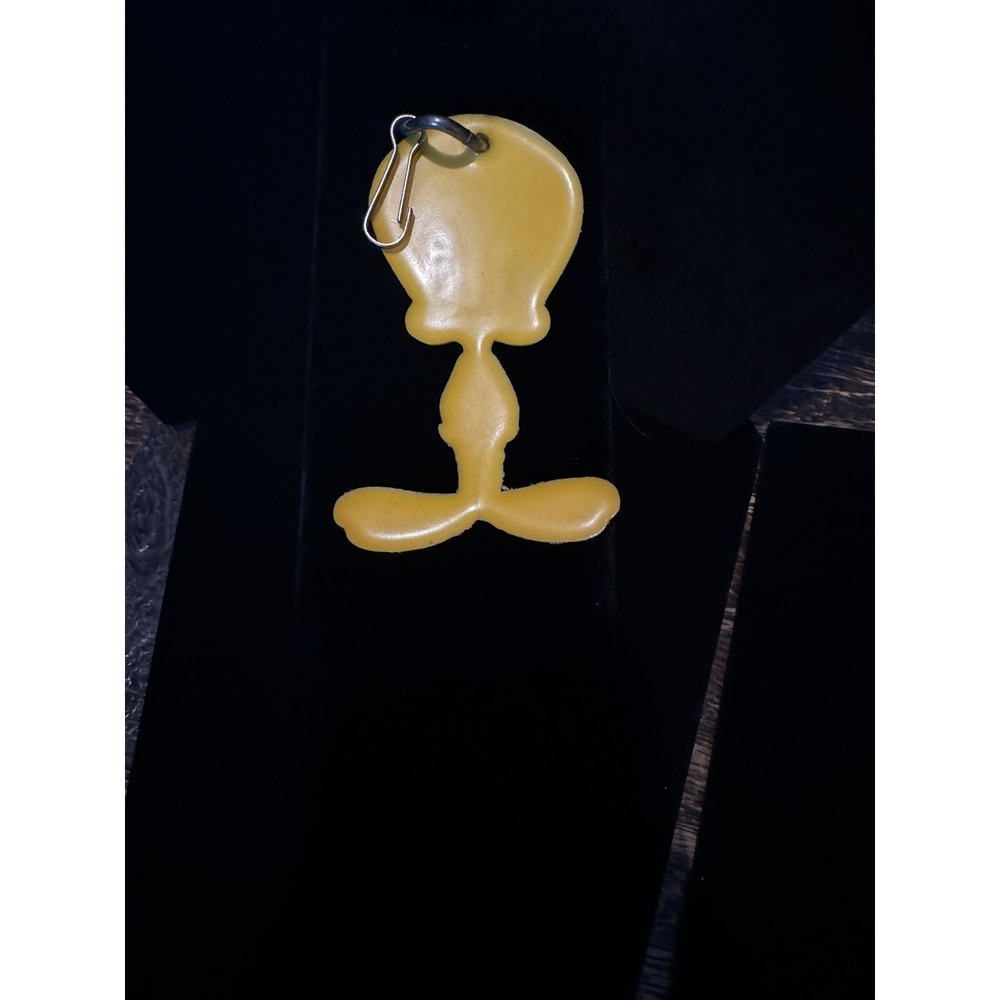 Vintage 1989 Tweety Bird Keychain Luggage Tag Ring Looney Tunes Warner Bros - Picture 7 of 7